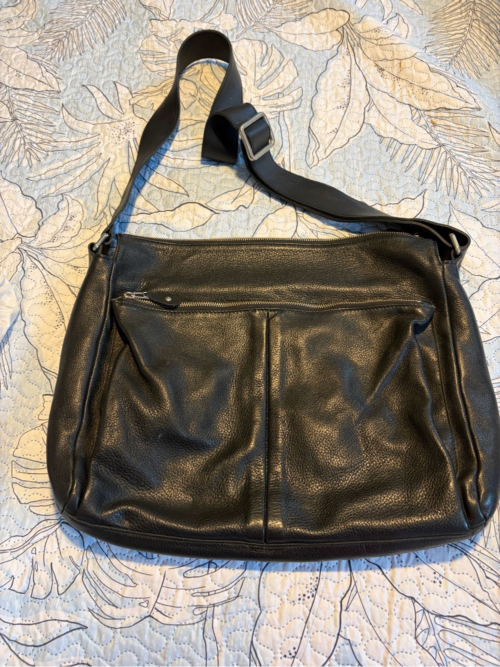 Black Leather Messenger Bag